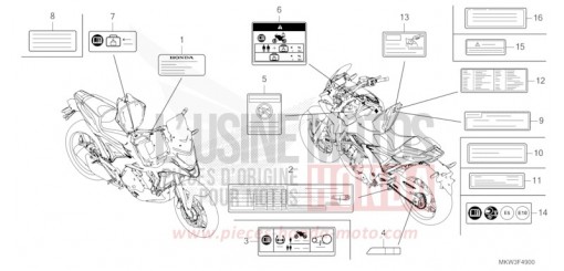 ETIQUETTE DE PRECAUTIONS NC750XAP de 2023